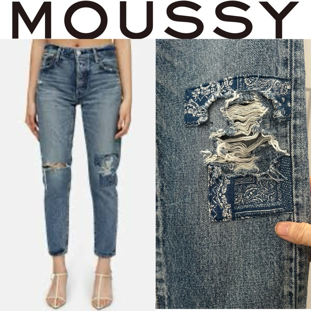 So adorable! Moussy monroe tapered jeans Blue size 25